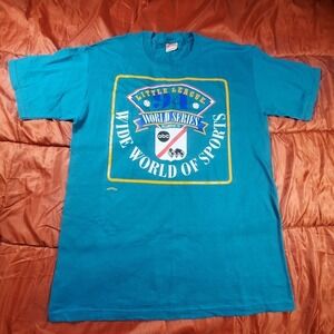 Vintage 1994 Little League World Series ABC Sports Turquoise Shirt XL USA Made